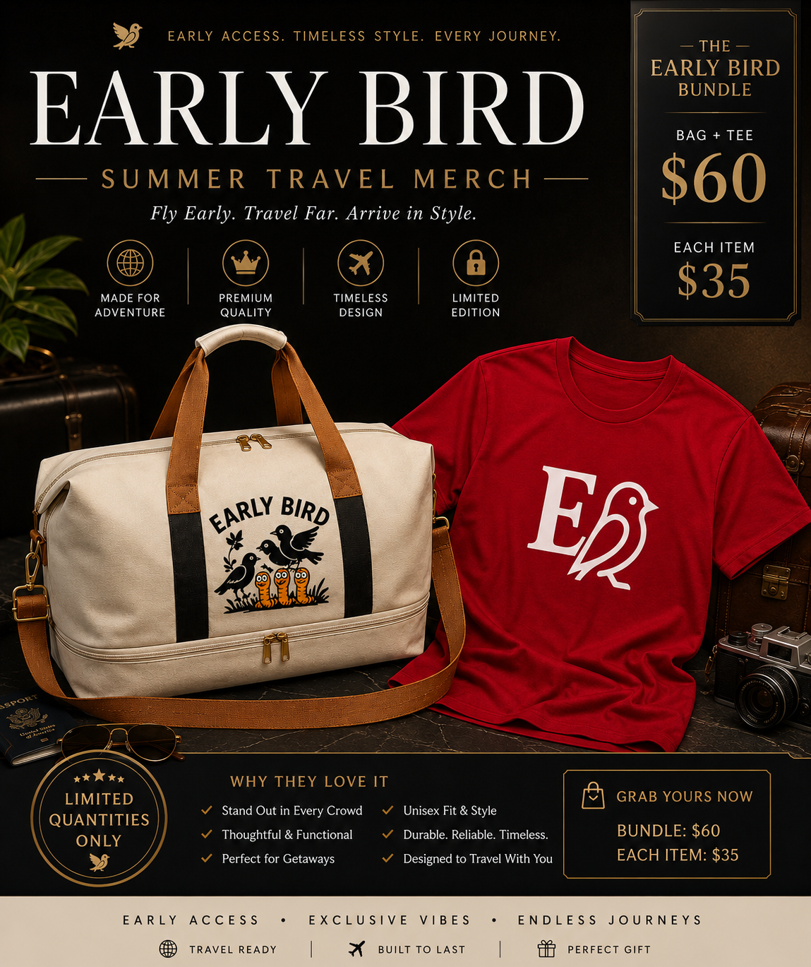 EarlyBird Bag and Shirt Bundle