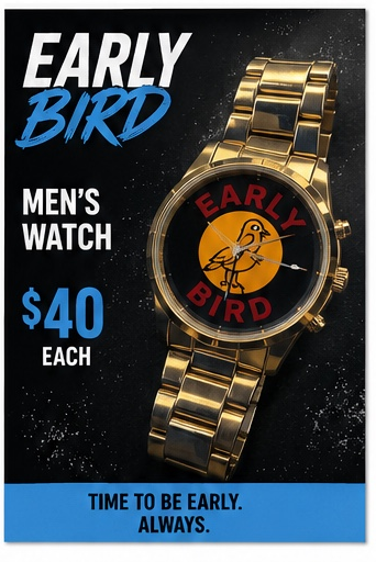 Early Bird Women’s and Men's Watches
